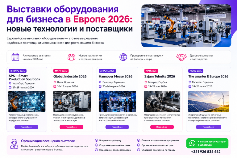 Выставки оборудования для бизнеса в Европе 2026: новые технологии и поставщики