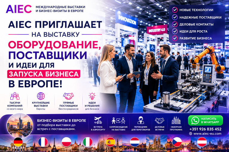 AIEC приглашает: выставки оборудования для бизнеса в Европе 2026 — технологии, поставщики и новые возможности